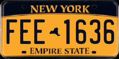 NY license plate FEE1636