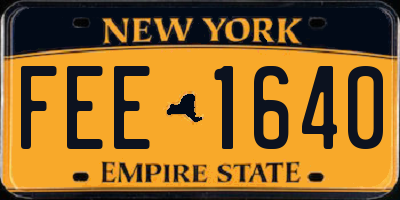 NY license plate FEE1640