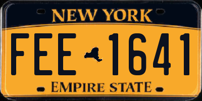 NY license plate FEE1641