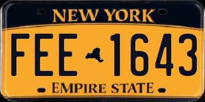 NY license plate FEE1643