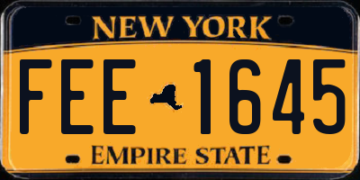 NY license plate FEE1645
