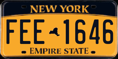NY license plate FEE1646