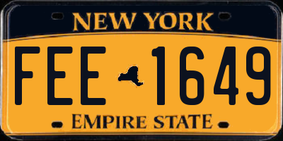 NY license plate FEE1649