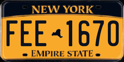 NY license plate FEE1670