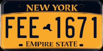 NY license plate FEE1671