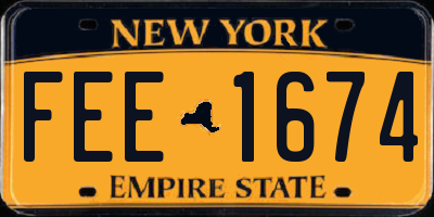 NY license plate FEE1674