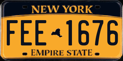 NY license plate FEE1676