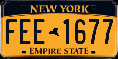 NY license plate FEE1677