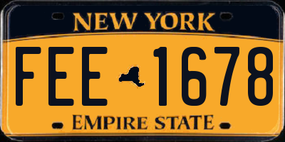 NY license plate FEE1678
