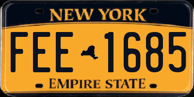 NY license plate FEE1685
