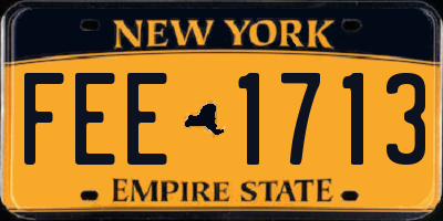 NY license plate FEE1713