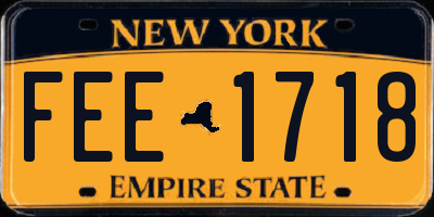 NY license plate FEE1718