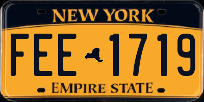 NY license plate FEE1719