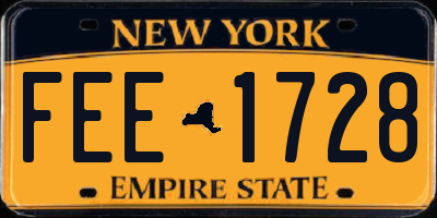 NY license plate FEE1728