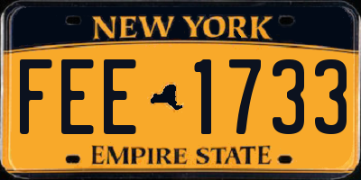 NY license plate FEE1733