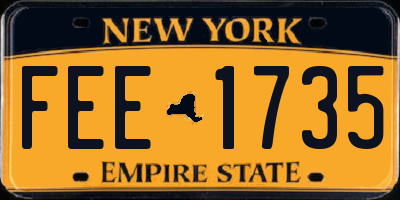 NY license plate FEE1735