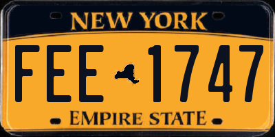 NY license plate FEE1747