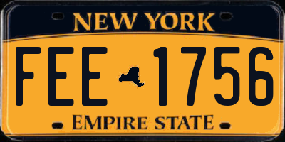 NY license plate FEE1756