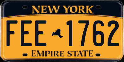 NY license plate FEE1762