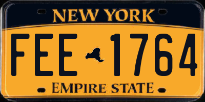 NY license plate FEE1764