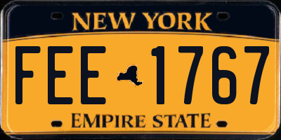 NY license plate FEE1767