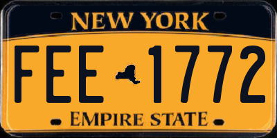 NY license plate FEE1772
