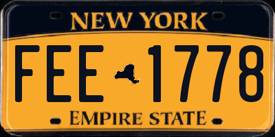 NY license plate FEE1778