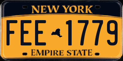 NY license plate FEE1779