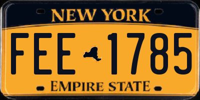 NY license plate FEE1785