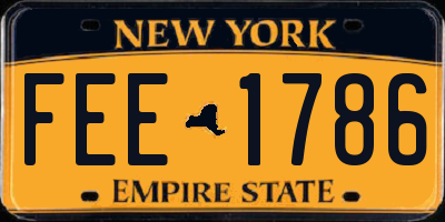 NY license plate FEE1786