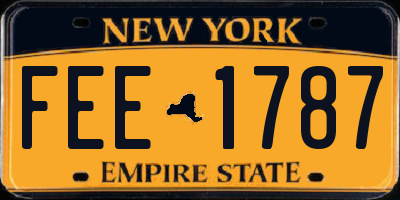 NY license plate FEE1787