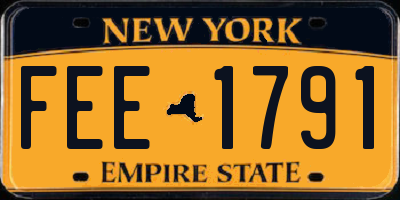 NY license plate FEE1791