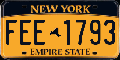 NY license plate FEE1793
