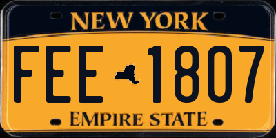 NY license plate FEE1807