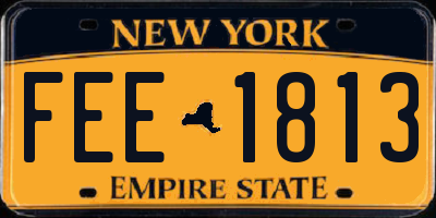NY license plate FEE1813