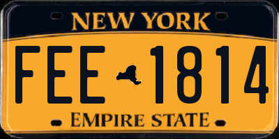 NY license plate FEE1814