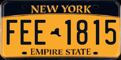 NY license plate FEE1815