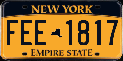 NY license plate FEE1817