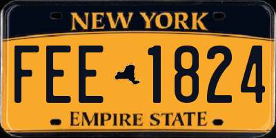 NY license plate FEE1824