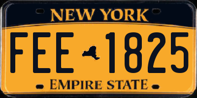 NY license plate FEE1825