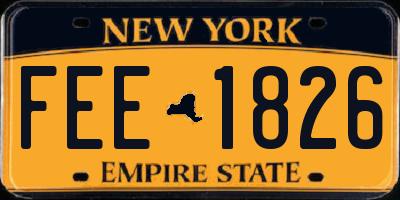 NY license plate FEE1826