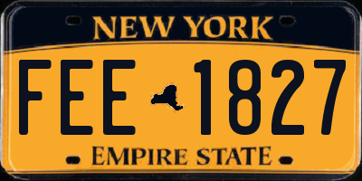 NY license plate FEE1827