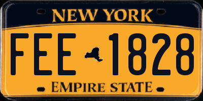 NY license plate FEE1828