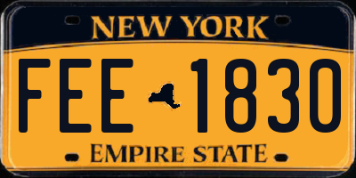 NY license plate FEE1830
