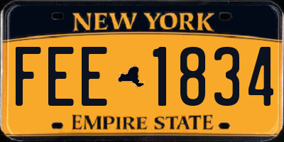 NY license plate FEE1834