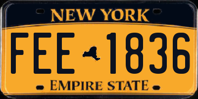 NY license plate FEE1836