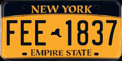 NY license plate FEE1837