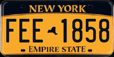 NY license plate FEE1858