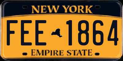 NY license plate FEE1864