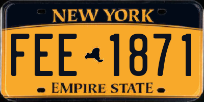NY license plate FEE1871